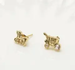 COACH コーチ ピアス 馬 馬車 ホース キャリッジ ゴールド