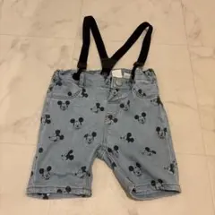 H&M ミッキーマウス 短パン サスペンダー付