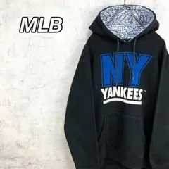 希少 90s MLB ヤンキース パーカー フロッキープリント 美品