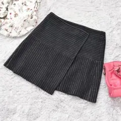 alice+olivia アリスオリビア 4 スカートLストライプ 古着 黒