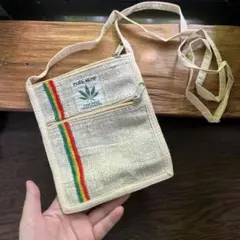 ヘンプ サコッシュ レインボーストライプ