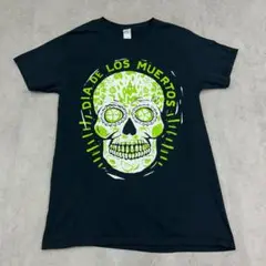 スカル　メキシコ　メキシカン　トップス　半袖　Tシャツ　古着　ブラック　黒　S