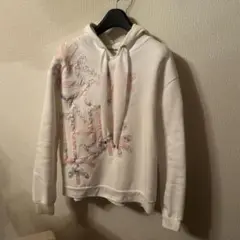 美品☆レオナールスポーツ　パーカー　ジップアップ　トリム　刺繍　42　ホワイト Starting Over パーカー embroidery print zip hoodie / 刺繍