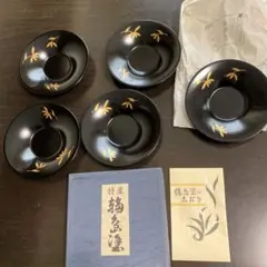 未使用 希少 輪島塗り 茶托 小皿 漆器 5枚セット 工芸品 ヴィンテージ 未使用 希少 輪島塗り 茶托 小皿 漆器 5枚セット 工芸品