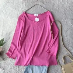 新品(LL)美品/未使用/ロンT/長袖/コットン100%/綿/ストレッチ/大きい