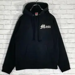【ユナイテッドアスレ】プルオーバー　パーカー　バックプリント　裏起毛　ブラックS