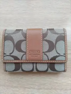 COACH 三つ折り財布 ベージュ ブラウン