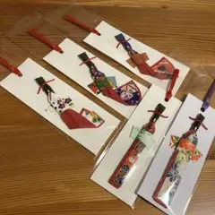 栞　しおり　ハンドメイド　和紙人形しおり　C