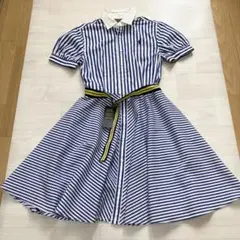 【新品】ポロラルフローレン　シャツワンピース　Aライン　半袖　ストライプ　150