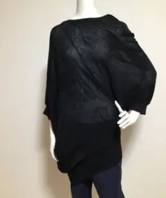 美品　慈雨　　センソユニコ　ドルマンスリーブ　変形 チュニック 五分袖　L