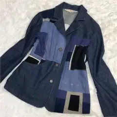レオナール デニムジャケット テーラードジャケット パッチワーク風