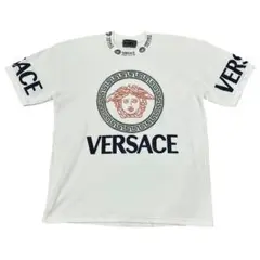 VERSACE JEANSCOUTRE メデューサ　ラメ　ロゴ サーマルTシャツ