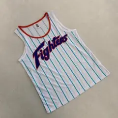 北海道日本ハムファイターズ タンクトップ ストライプ 白 青 フリーサイズ