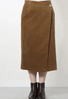 【未使用品・極美品】上質コーデュロイ ロングタイトスカート