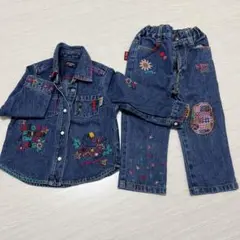 eaB (Bebe)デニム刺繍ジャケット パンツ セット