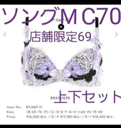 サルート 69 店舗限定 ワコール C70 ブラ Tバック ソング M ショーツ
