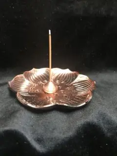 お香立て 水滴型 梅柄トレー 紅銅