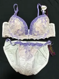 D70ブラジャー ショーツ新品ギャル激安コスプレパープル花　レース　紫　嵐松本潤