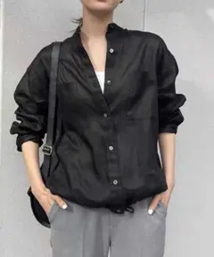 【美品】FRAMe WORK フレンチリネン ドロストシャツ 麻 リネン100% ≪追加≫フレンチリネンドロストシャツ 2（シャツ／ブラウス