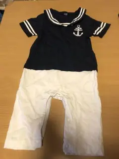 【美品】半袖　オーバーオール　水平デザイン　95㎝　男女兼用