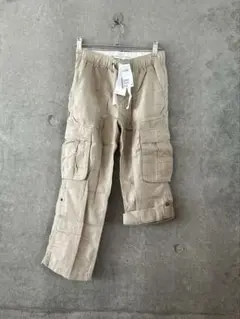 H&M キッズ　カーゴパンツ　135 新品未使用　ロールアップ ベージュ