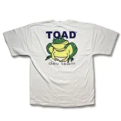 90s-00s IT企業系 カエル　ホワイトTシャツ XLサイズ テック系