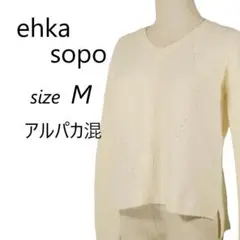 エヘカソポ Vネック 前後アシンメトリー デザインセーター アルパカ混 M