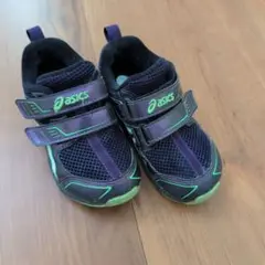 asics ベルクロスニーカー 黒/緑　16.0cm