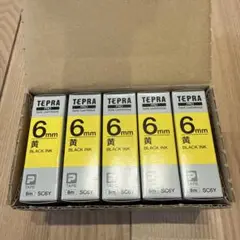 TEPRA 6mm 黄テープカートリッジ SC6Y 5個セット
