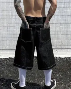 wide baggy denim shorts sk8 y2k