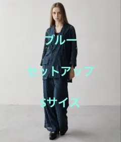 CLEL ルーズコートレースダブルテーラードジャケット / フレアパンツSサイズ