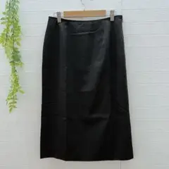 【クリスチャンオジャール】 膝丈スカート 裏地あり シンプル L相当 ブラック