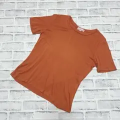 Tシャツ 半袖 トップス 綿 オレンジ レディース Mサイズ