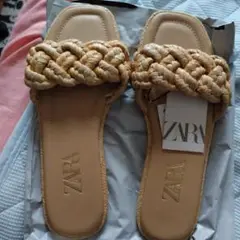 ZARA 編み込みサンダル 39