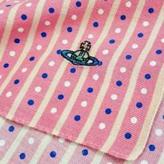Vivienne Westwood ピンクのストライプ 水玉模様 ハンカチ