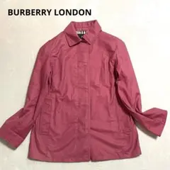 良品☆BURBERRY LONDON ノバチェック比翼コートSサイズ相当 ピンク