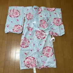 花柄浴衣 水色 100cm以上