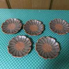 木彫り茶托　5枚