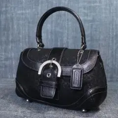 未使用級 COACH ライトストーン ラメ ソーホー シグネチャー ミニバッグ