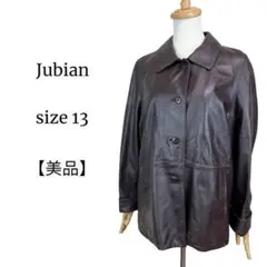 【美品◎高級】ジュビアン ダークブラウン ラムレザージャケット 大きいサイズXL