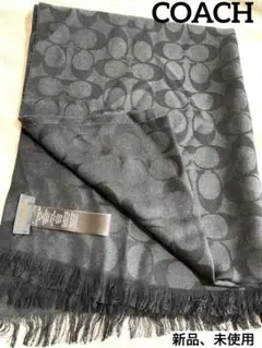 【未使用】COACH ストール シグネチャー アウトレット F86011 黒