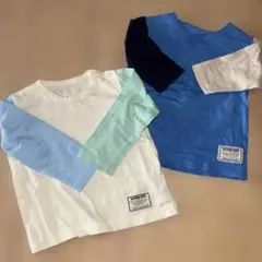 ベルメゾン　カラフル長袖Tシャツ2枚セット 90