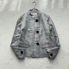 GIANNI LO GIUDICE ノーカラージャケット（M）グレー チェック