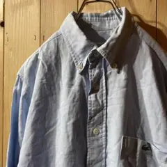 ss4512 ラコステ LACOSTE 長袖 ボタンダウンシャツ 水色 L