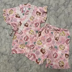 美品　Disney princess キッズ　甚平　120㎝ ピンク　フリル