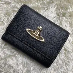 【極美品】ヴィヴィアンウエストウッド 三つ折り 財布 がま口 オーブ ブラック