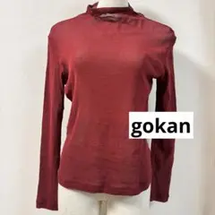 美品◇五感◇gokan◇ボトルネックシアーカットソー◇赤茶◇M