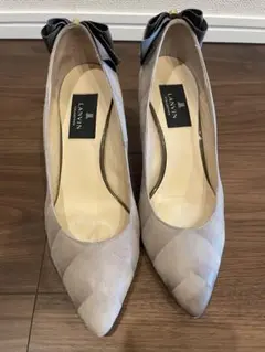 LANVIN グレー ポインテッドトゥヒール23cm