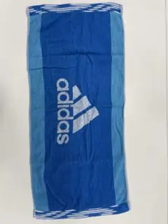 adidas 青 ロゴタオル