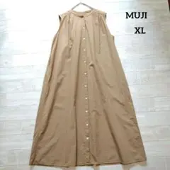 MUJI 無印良品 コットンノースリーブワンピース XL